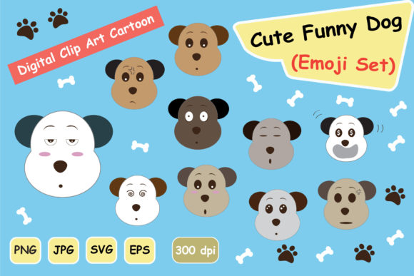 CUTE Funny DOG Emoji Graphics and Illustrations Review