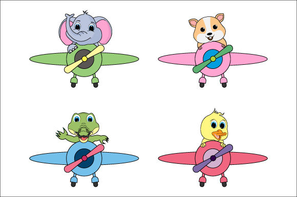 Funny Animal and Plane Graphics and Illustrations Review