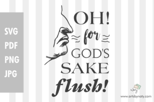 Funny Bathroom Printable Sign Flush: Graphics & Illustrations Review
