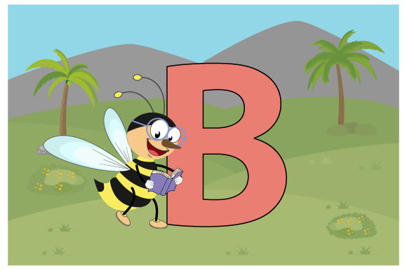 Funny Bee with the Letter B Graphics and Illustrations Review
