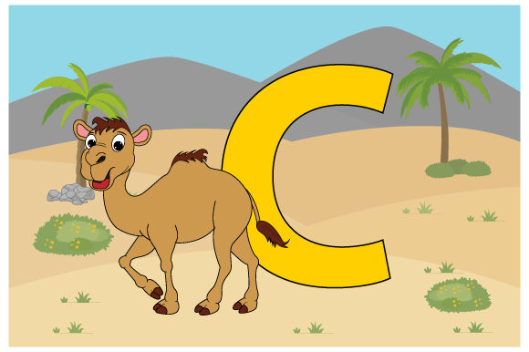Funny Camel with the Letter C