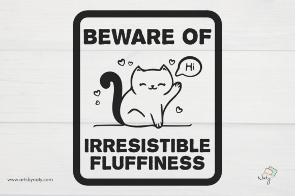 Funny Cat Beware of Sign Illustration: Graphics for Playful Branding