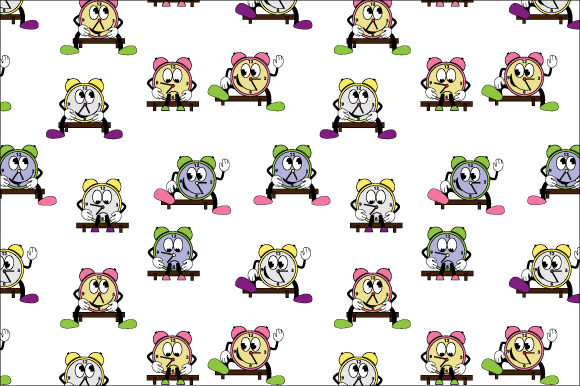 Funny Clock Pattern Graphics for Creative Patterns
