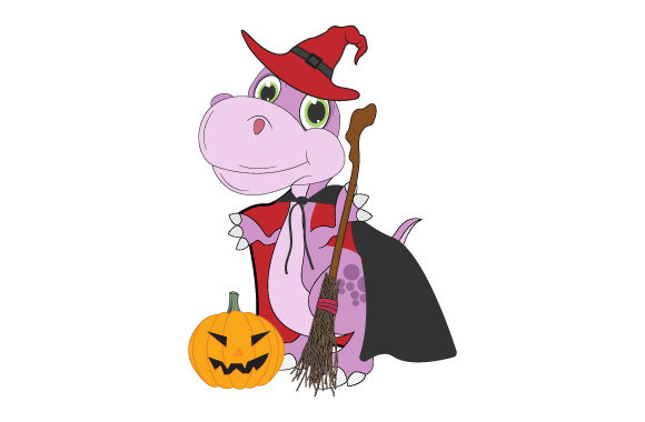 Funny Dinosaur with Halloween Costume: Graphics & Illustrations Review