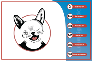 Funny Dog Head Character Illustration for Graphics & Icons
