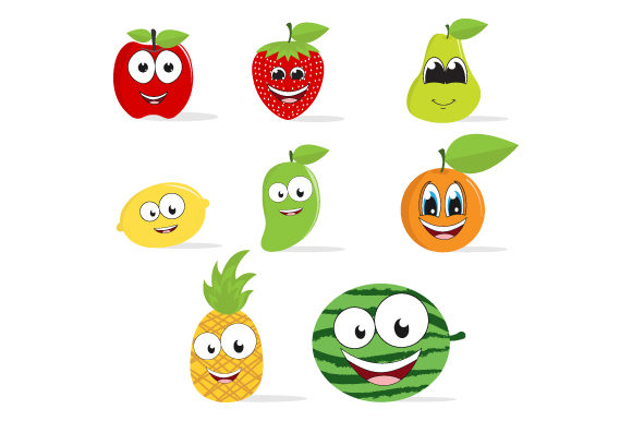 Funny Fruit Cartoon Collection Graphics and Illustrations Review