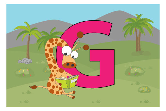 Funny Giraffe with the Letter G Graphics and Illustrations Review