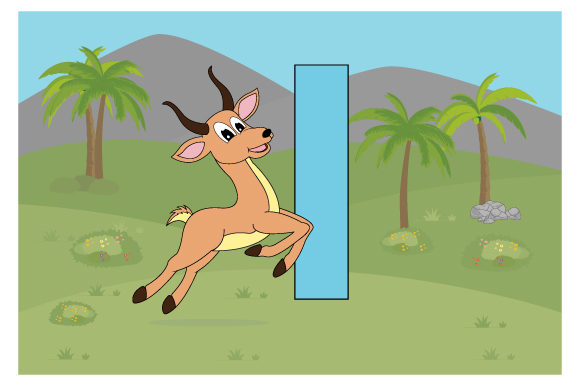Funny Impala with the Letter I Graphics and Illustrations