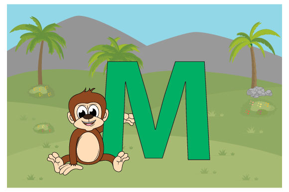 Funny Monkey with the Letter M: A Graphics and Illustrations Review