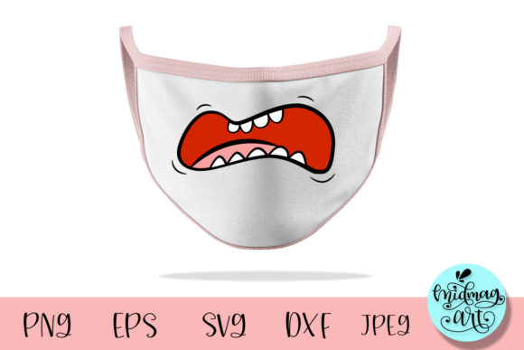 Funny Mouth Face Mask Graphics for Creative Illustrations