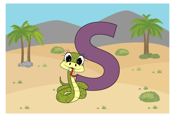 Funny Snake with the Letter S: Graphics and Illustrations for Modern Blogs