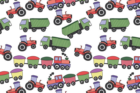 Funny Vehicle Seamless Pattern: Graphics & Patterns for Local Brands