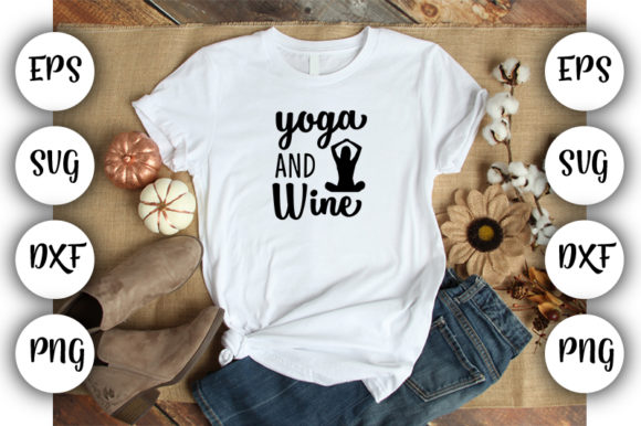 Funny Yoga Yoga and Wine Graphics for T-Shirt Designs