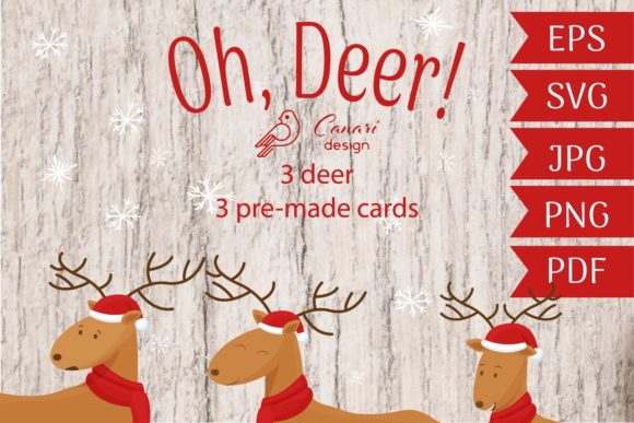 Oh, Deer Funny Kit and Cards for Graphics and Illustrations