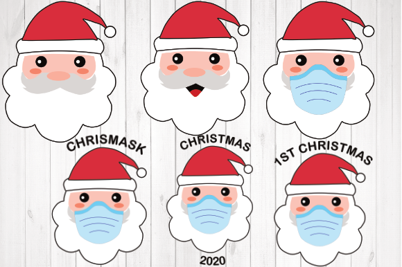 Santa Wearing Mask Svg: Fresh Graphics for Seasonal Illustrations