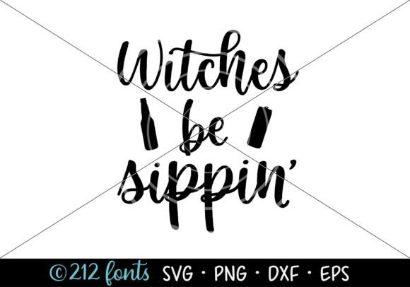 Witches Be Sippin Beer Halloween SVG Graphics & Illustrations Review